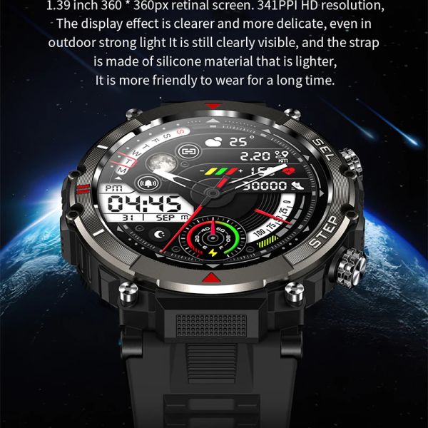 Relógios Gejian Business Smart Calling Watch Muss Music player Sports C10 Pressão arterial IP67 Touch full touch full smartwatch smartwatch