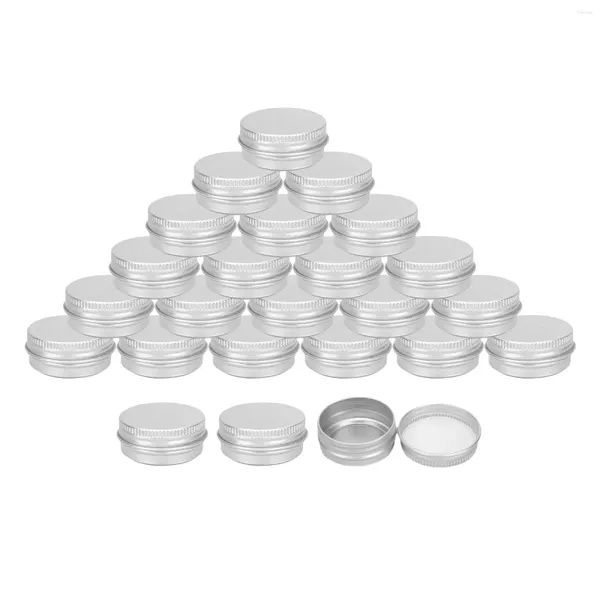 Garrafas de armazenamento 24pcs frascos de lata parafuso superior para amostras de contas de sombra de olho latas 15g / 15ml