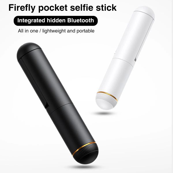 Bastoncini Mini Firefly Pocket Selfie Stick Bluetooth Telecomando senza fili Asta selfie portatile allungabile per iPhone Xiaomi HUAWEI VIVO