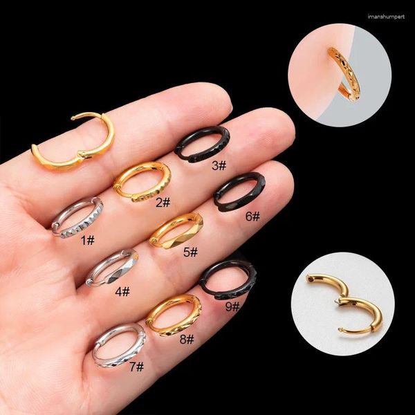 Orecchini a cerchio 1 pezzo design semplice e alla moda Huggie in acciaio inossidabile CZ trago orecchino gioielli piercing al lobo