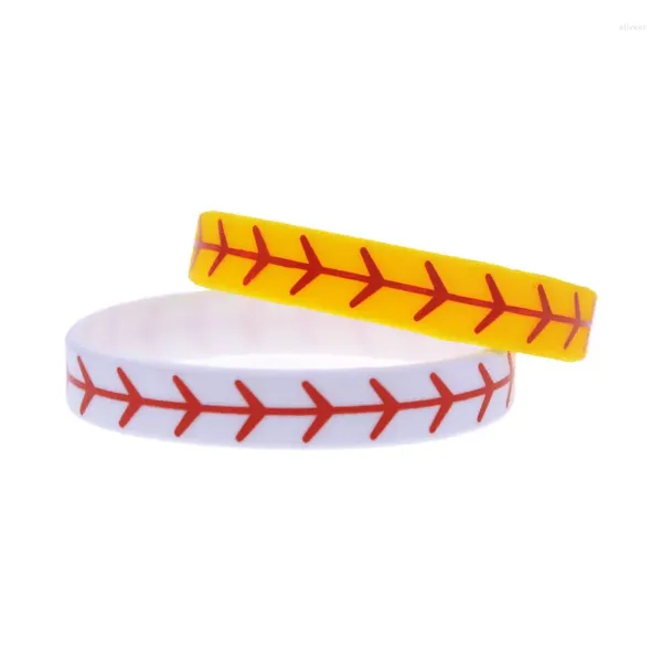 Браслеты с подвесками, 50 шт., силиконовый браслет для софтбола, молодежный спортивный подарочный браслет, размер для взрослых