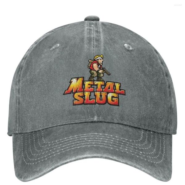 Ballkappen Metal Slug Game Baseball Cap Merch Vintage Distressed Washed Classic Gaming Snapback Papa Hut für Männer Frauen Sommer Geschenk Hüte