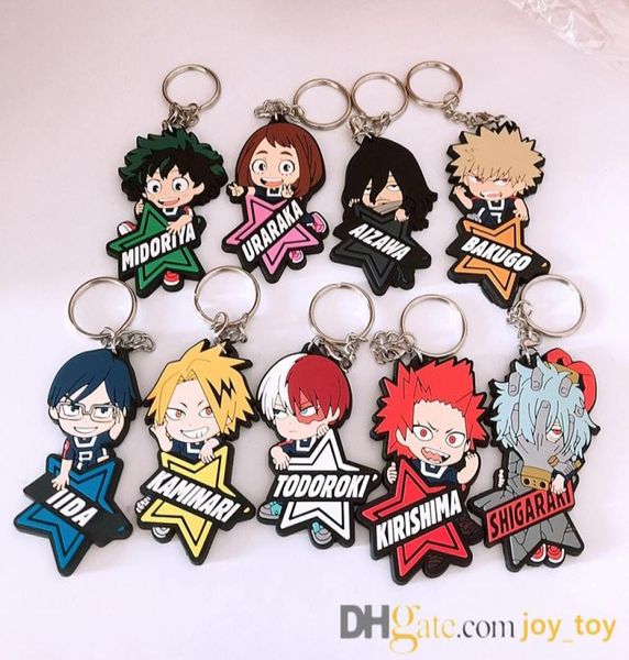 My Hero Academia Manga Keychain PVC Rubber Figures Toys one side Izuku Bakugo Todoroki Tenya Iida Tomura Shigaraki Japanese Cospla6752751