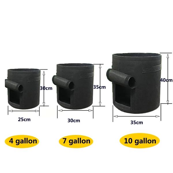 2024 4, 7, 10 галлонов, мешки для выращивания растений, посадка картофеля, овощей, ткань, цветочный горшок для садового инструмента, сада