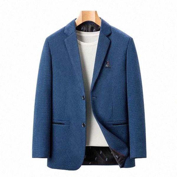 2024-alta qualità Blazer da uomo stile britannico elegante Fi High-end semplice casual partito Best Man giovane gentiluomo giacca W5An #