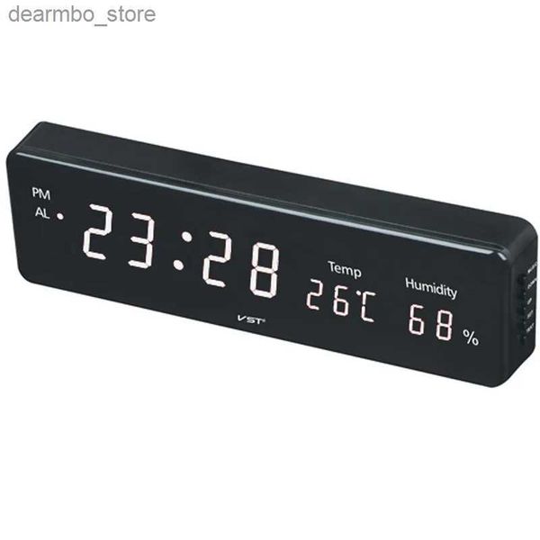 Relógios de mesa de mesa 12/24 horas Relógio de parede 1,8 polegadas Grande número LED Display Temperatura Umidade Relógio de mesa UE / EUA Plug Kids Cube Desktop Clock24327