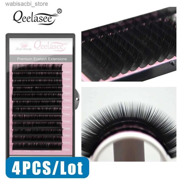 Falsche Wimpern 4 Stück J B C D Curl Individuelle Nerz-Wimpernverlängerung Weiche schwarze gefälschte falsche Wimpern 8-15 mm Augen-Make-up-Tool24327