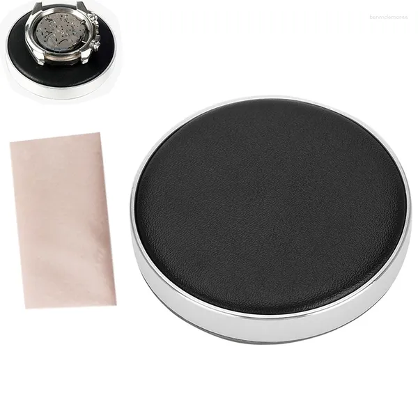 Kit di riparazione dell'orologio Invia asciugamani Cuscino dell'involucro del movimento Supporto protettivo in pelle per la parte in vetro Strumenti per il cambio della batteria