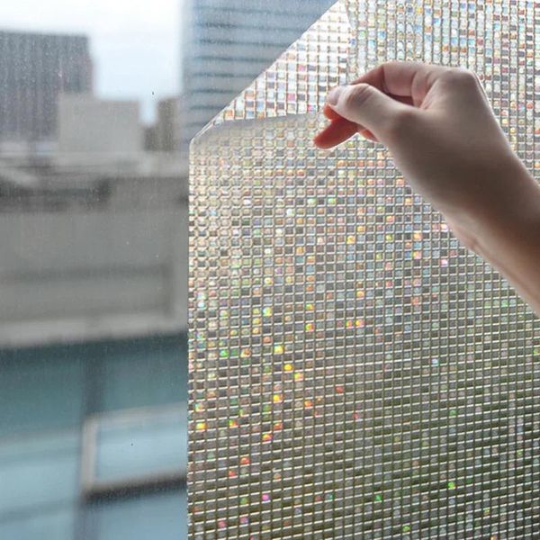 Adesivi per finestre Disegni di pellicole decorative per mosaico 3D Adesivo per vetro colorato non adesivo per la privacy della casa
