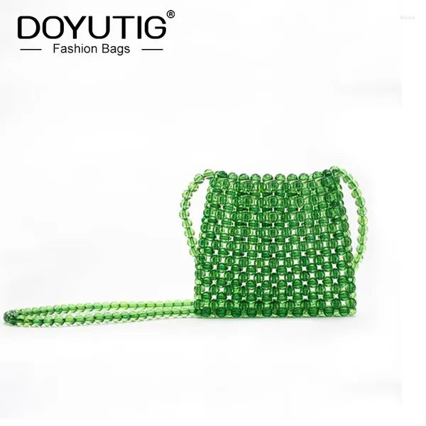 Borse a tracolla DOYUTIG Design carino da donna perline fatte a mano Mini Hollow Lady Fashion ABS Cross-Body Lovely A247