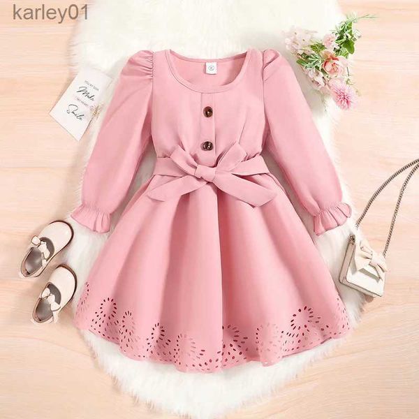 Mädchenkleider Kinder Freizeitkleid für Mädchen Kleidung 2023 Herbst Winter Neue Kleinkind Niedlich Rosa Langarm Prinzessin Kleid Mode Kinder 2-8Y yq240327