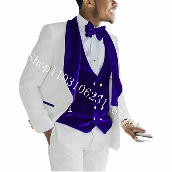 Veet Anzüge für Männer Formale 3 Stück Slim Fit Anzüge Benutzerdefinierte Bräutigam Hochzeit Smoking Blazer + Weste + Hosen Prom Fi Kostüm Homme k4mz #