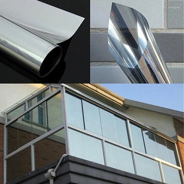 Adesivi per finestre Adesivo in vetro autoadesivo Specchio unidirezionale Isolamento termico Anti-UV Protezione solare per la privacy per l'arredamento dell'home office