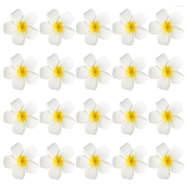 Dekorative Blumen künstlicher Frangipani Plumeria Blumenhaar Clip Dekor für Hochzeit Kopfstück Braut