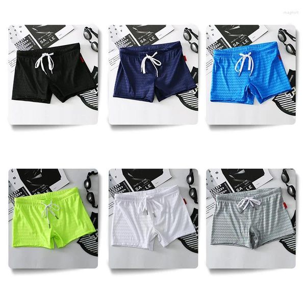 Shorts masculinos apertados curtos roupa de banho homens prancha de praia nadar surf homme sólido natação boxer troncos fatos de banho