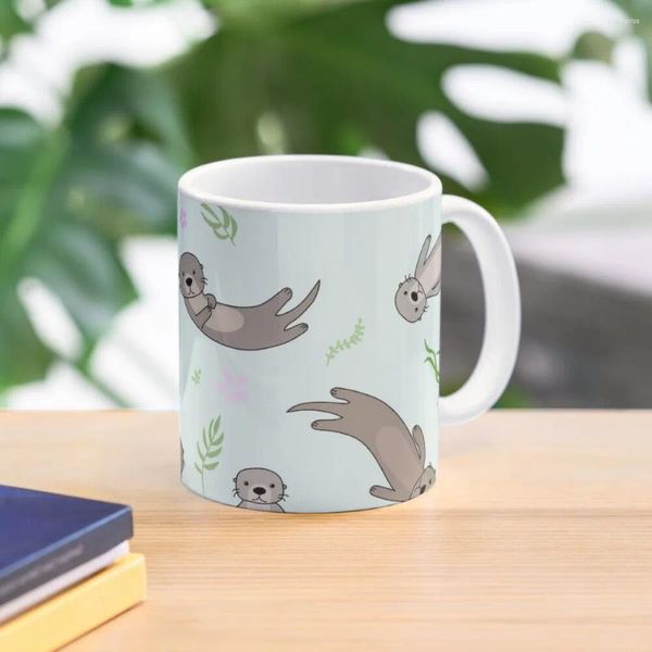 Canecas Bonito Kawaii Lontra Caneca de Café Copos de Cerâmica Alfândega