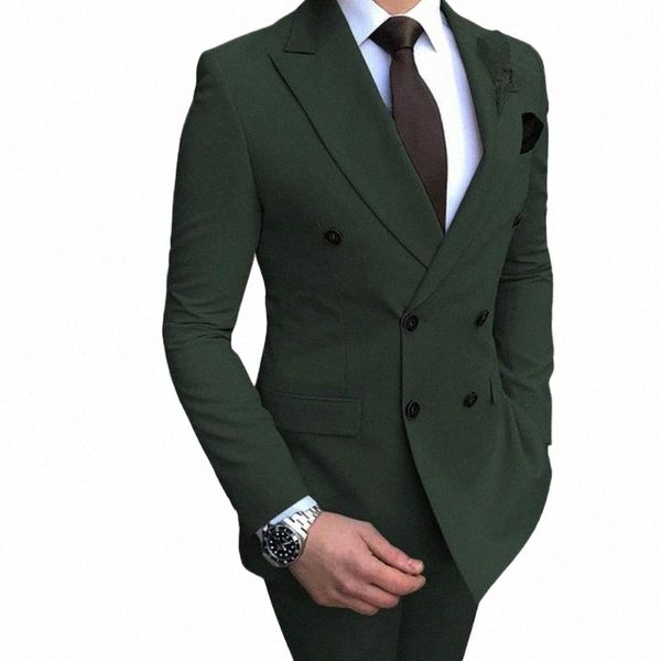 Ternos masculinos Exército Verde Formal Busin Ternos de Casamento Para Homens Melhor Homem Blazer Noivo Smoking Slim Fit Traje Homme Mariage 01rV #