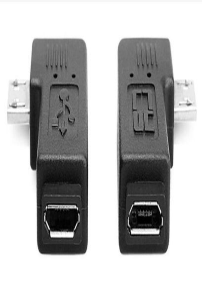 Novo l forma preto micro usb fêmea para micro usb macho adaptador carregador conector conversor adapt3041001