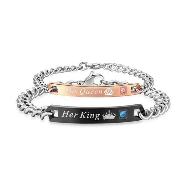 Charm Armbänder Mode Ihr König und seine Königin Paar für Frauen Männer Beast Beauty Personalisierte Armreif Schmuck Geschenk Drop Lieferung Dhw7R