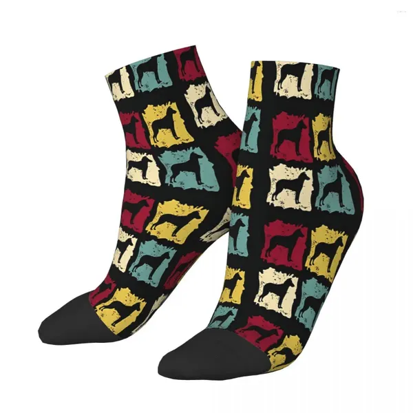 Calzini da uomo Smooth Collie Dog Retro Silhouette Art Caviglia Uomo Uomo Donna Autunno Calze Poliestere