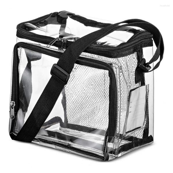 Сумки для хранения, водонепроницаемая коробка для обеда, сумка для приправ, вместительная портативная сумка с прозрачным дизайном, прочная строчка для школы