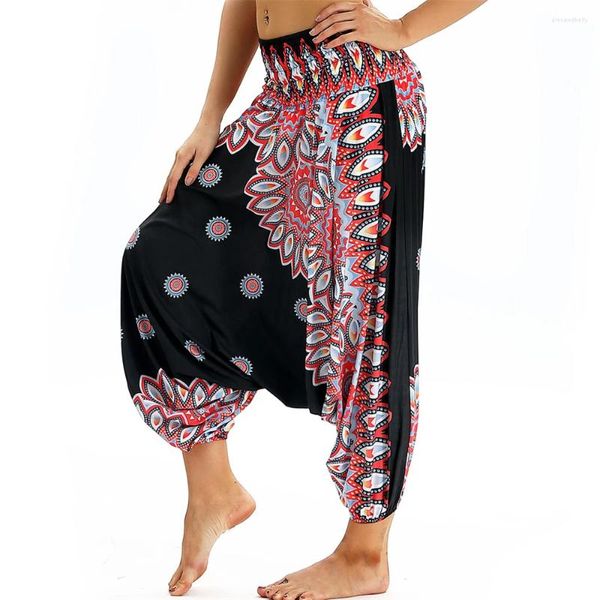 Pantaloni attivi da donna Harem Yoga Loose Boho Hippie Palazzo Flowy Casual Beach