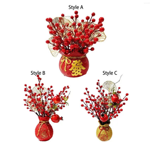 Fiori decorativi bacche rosse bouquet in vaso floreale flower table fentropice per la molla