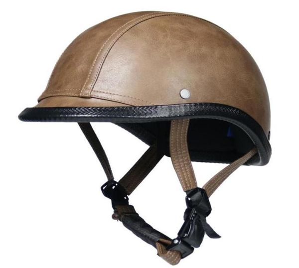 Caschi moto Casco jet vintage Retro Scooter Half Open Face Moto Casco DOT per bici Chopper8701362