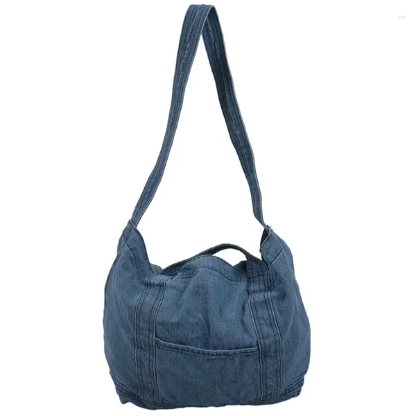 Сумки на плечо Джинсовая сумка с напуском Повседневная сумка из джинсовой ткани для отдыха Корейский стиль Модная японская сумка-мессенджер с верхней ручкой
