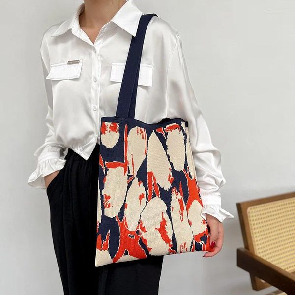 Sacos de noite Praia Tricô Bucket Bag Bohemian Tote Grande Capacidade Mulheres Bolsa Coreana Casual Ombro Bali Shopper Pack Bolsa