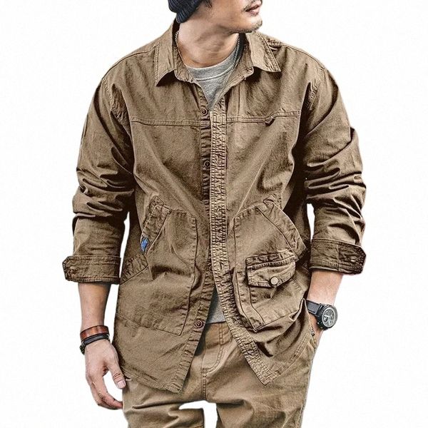 Vintage Overalls Jacke Männer Kleidung Frühling Safari Jacke Streetwear Neue Fi Lose Outdoor Mantel Herren Hemd Jacken für Männer d9uP #