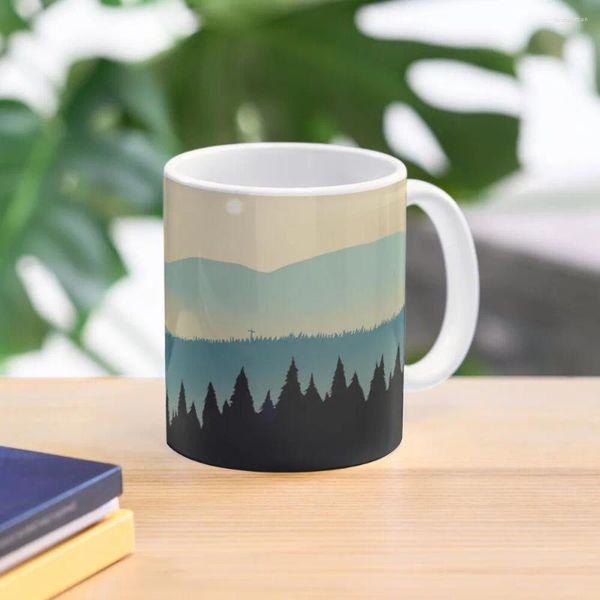 Canecas Blue Misty Mountains Caneca de Café Copos Criativos Turista