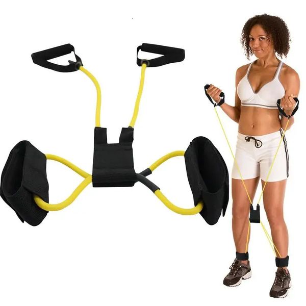 Widerstand Yoga Zugseil Bänder Griffe Elastische Sport Bodybuilding Home Gym Workouts Muskeltraining Gummischlauch Band240325