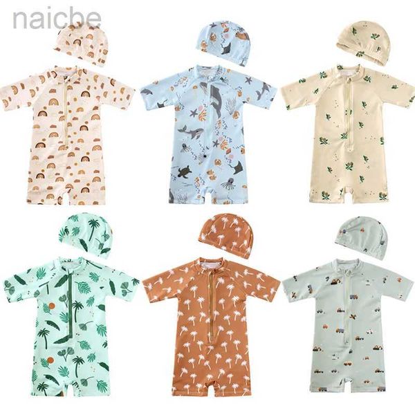 One-pieces verão crianças maiô meninos dinossauro uv bebê maiô menino criança uma peça terno de natação da criança menino maiô bebê roupa de banho 24327