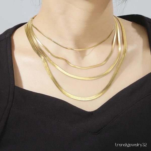 Gold Sier Tasarımcı Mücevher Halat Man Küba Bağlantı Zinciri Paslanmaz Çelik Kadın Kolye Erkekler için Klasik Stil Nişan 3mm 4mm