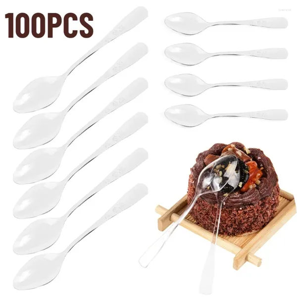 Posate usa e getta 100 pezzi Mini cucchiai di plastica trasparente Utensili per dessert, antipasto, gelatina, gelato