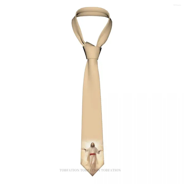 Laços nuvens de glória cristo jesus deus impressão 3d gravata 8cm de largura poliéster gravata camisa acessórios decoração de festa