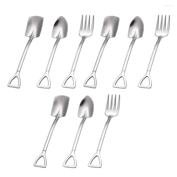 Conjuntos de utensílios de jantar 9 PCs Spee Cream Scoop Aço inoxidável sobremesa colher talheres agitando colheres para casa