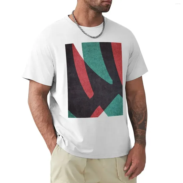 Polos masculinos ALFABETO ABSTRATO / Gótico W Camiseta Oversized Plus Size Tops Customs Projete suas próprias camisetas gráficas masculinas