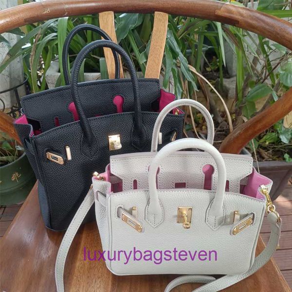 Top -Qualität Hremms Birkks Designer Frauen Geldbeutel echtes Lederhandtaschen Pearl Grey Pack Schwarz Rose Red Bag Togo Kontrast Shute mit echtem Logo