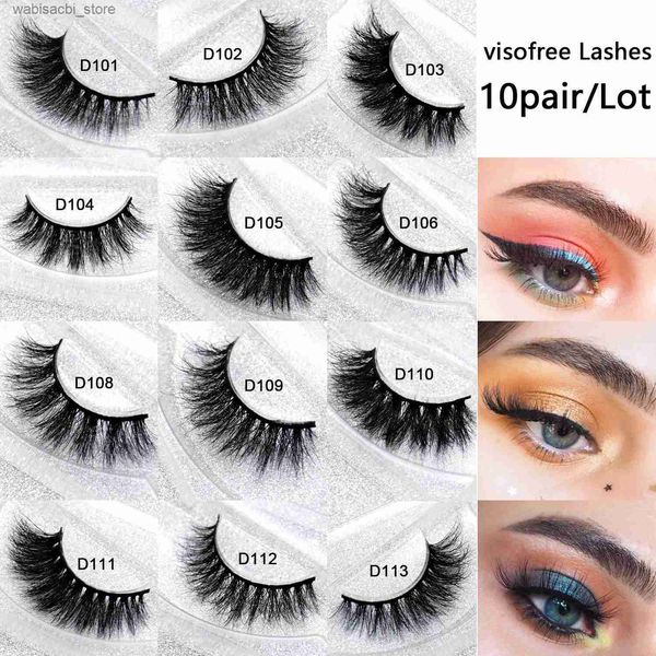 Falsche Wimpern 10 Paar Visofree Nerzwimpern 3D-Nerzwimpern Großhandel mit natürlichen Wimpern Dramatische Wimpern Handgefertigte Vollstreifenwimpern Makeup24327