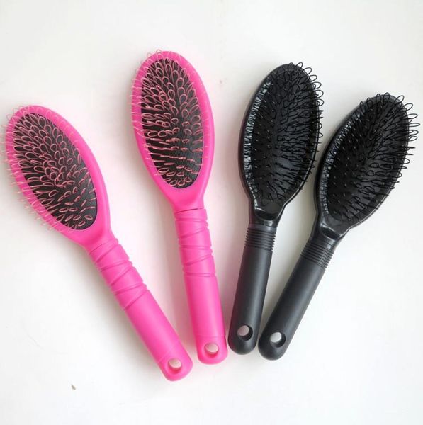 Pettine per capelli Spazzole per capelli Strumenti per estensioni dei capelli umani per trama di parrucche Spazzole per capelli nel trucco neroColore rosa5965042