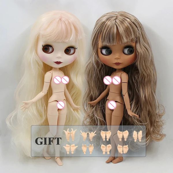 Boneca ICY DBS Especial Blyth 16 bjd nude corpo articulado rosto fosco cabelo colorido brilhante menina menino brinquedo presente 240313