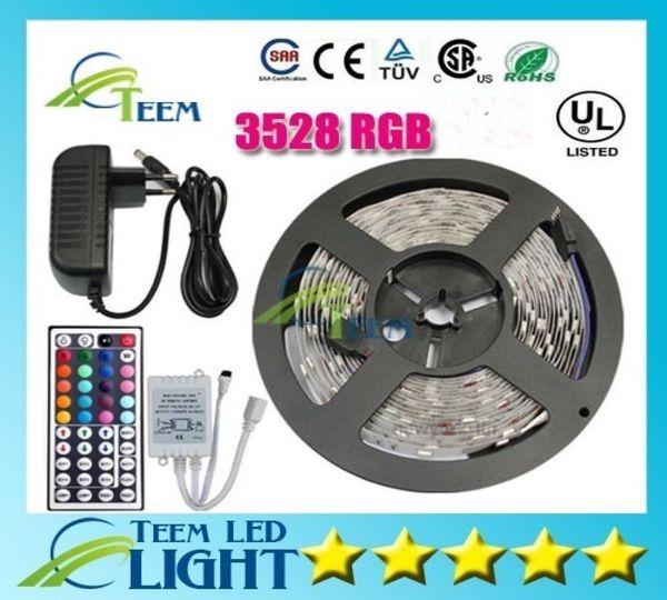 Wasserdicht RGB 3528 RGB CW WW Grün 5M 300 LED-Beleuchtung LED-Lichtleiste Wasserdicht 44 Tasten IR-Fernbedienung 12V 2A Netzteil8822721