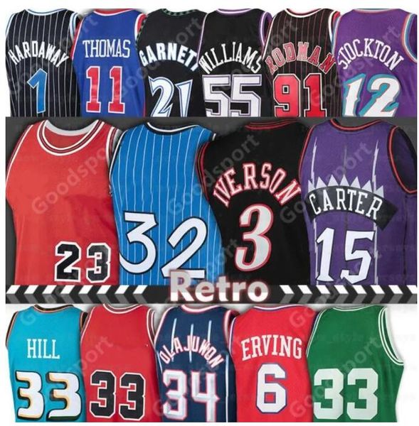 Iverson Jersey Williams Bibby GARNETT Mcgrady Johnson Hardway Kemp Rodman Pippen Johnson Stockton Barkley Olajuwon EWING BBB