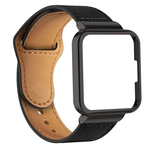 Accessori Custodia protettiva per cinturino per POCO Watch Smart Watch Bracciale in vera pelle Cintura per POCO Watch Cinturino da polso Paraurti in metallo