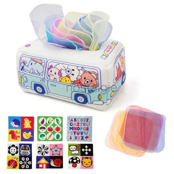 Intelligenzspielzeug, Baby-Taschentuchbox, Spielzeug, Montessori, quadratisch, sensorisches Spielzeug, Jonglieren, Regenbogen, pädagogisches Lernen für Kleinkinder, Säuglinge, Neugeborene und Kinder 24327