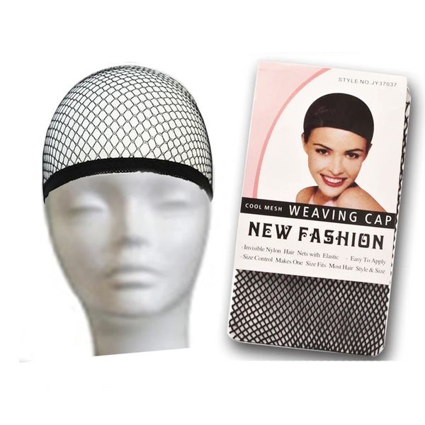 Materiali per retina per capelli in nylon Snood nero da 50 pezzi per parrucche che fanno elastici elastici Berretto a rete per parrucche da donna Accessori per capelli