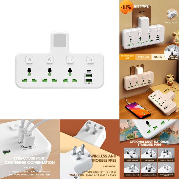 2024 Andere Haushaltsgeräte Eu Us Uk Au Plug AC Outlet Power Strip Multiprise Wall Socket Universal Network Filter With USB Cherger Separate Switch Adapter