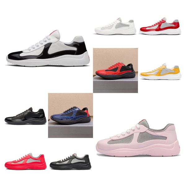 sneakers americas cup scarpe firmate da uomo scarpe casual scarpe da ginnastica scarpe da ginnastica da donna scarpe da ginnastica basse in pelle nero bianco rosso scarpe da esterno stringate in rete con scatola originale